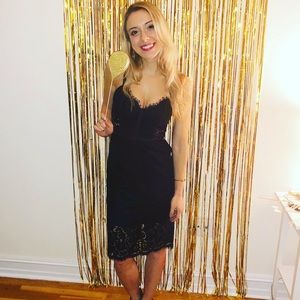 Beautiful Express black lace midi dress size 0